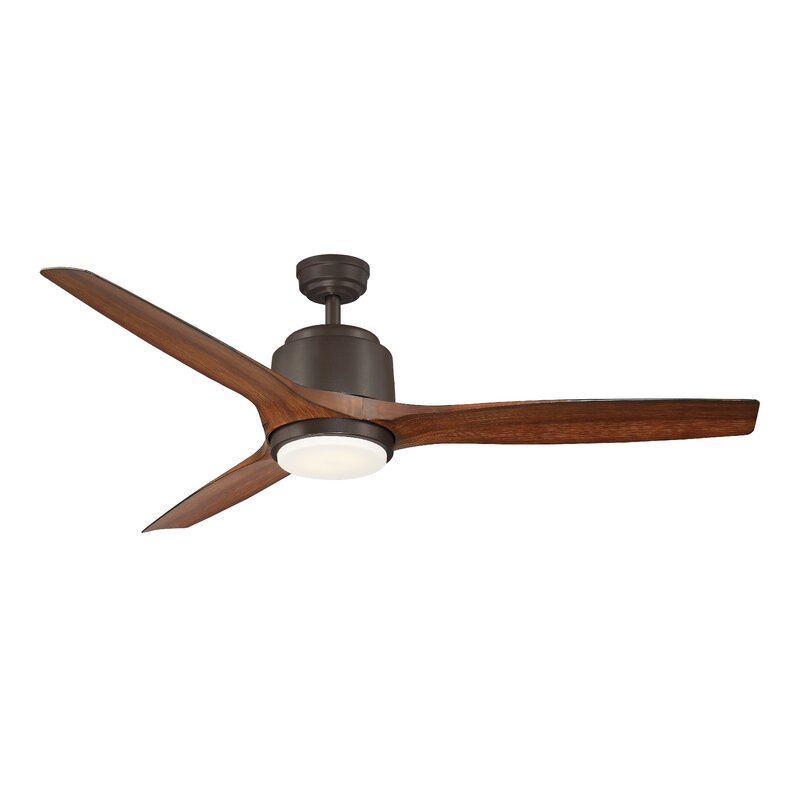 56" Misael 3 - Blade Outdoor LED Standard Ceiling Fan with Remote